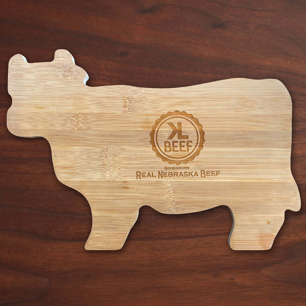 KL Beef Cow Cutting Board front side, klbeefco.com