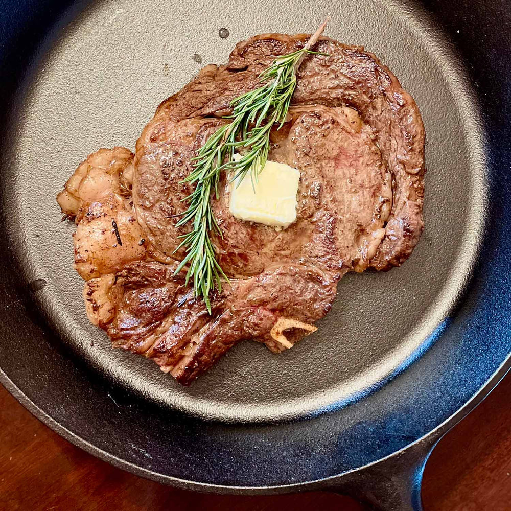 KL Beef's premium dry-aged Ribeye steak prepared, klbeefco.com